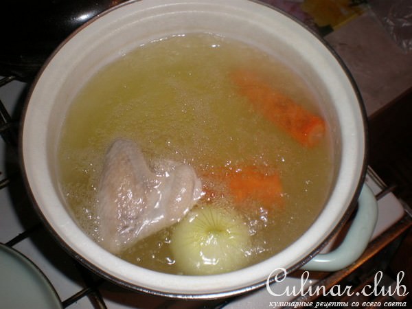 Сырный супчик с фрикадельками и сухариками