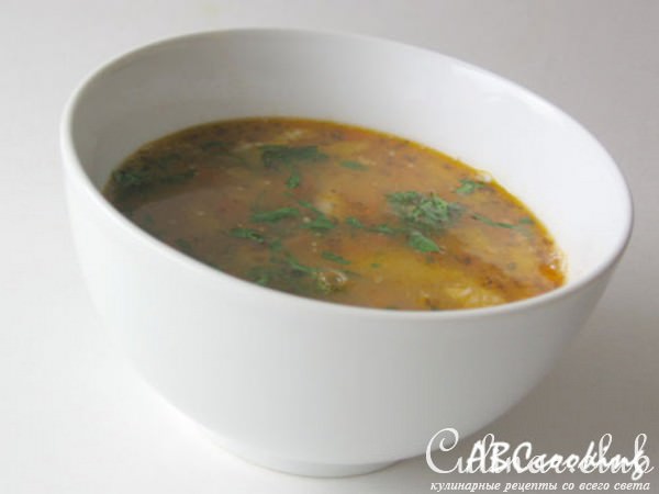 Густой куриный суп с перловкой и фасолью