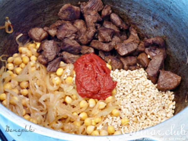 Суп из баранины, с нутом и перловкой (Chorba frik)