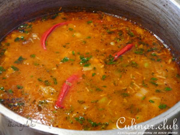 Суп из баранины, с нутом и перловкой (Chorba frik)