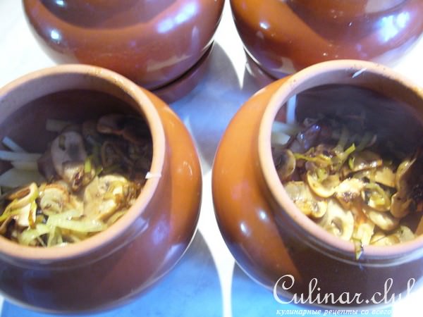 Грибной суп в горшочке, легкий, быстрый, вкусный