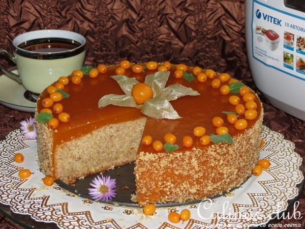 Ореховый торт в облепиховом желе (Тест - драйв)