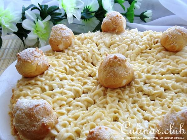 Слоёный торт с заварными шариками "Компромисс"!!!