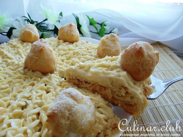 Слоёный торт с заварными шариками "Компромисс"!!!
