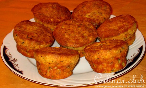 Несладкие Маффины из мацы с сыром фета и укропом