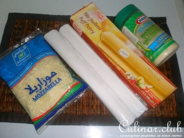 Слоёный пирог с картошкой,фаршем,сыром