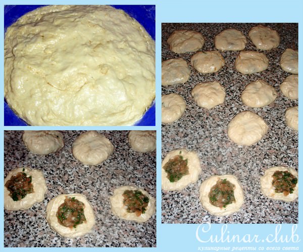 Пирожки с куриным фаршем и зеленью